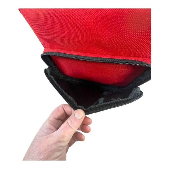 Sizzix Sizzlits Red Tote Bag Carrier Shoulder Strap Holds 4 Alphabet Sets Zipper - Picture 9 of 12